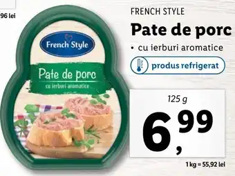 Lidl French Style Pate de porc 125g Ofertă