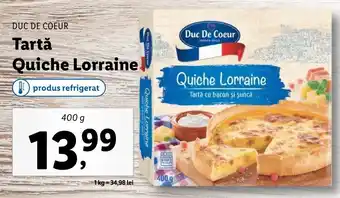 Lidl Duc de Coeur Tartă quiche lorraine 400g Ofertă