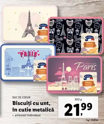Lidl Duc de Coeur Biscuiți cu unt 300g Ofertă