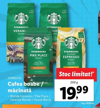 Lidl Starbucks Cafea boabe / măcinată 200g Ofertă