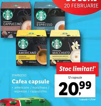 Lidl Starbucks Cafea 12 capsule Ofertă