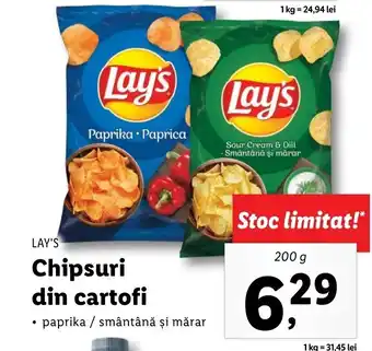 Lidl Lay's Chipsuri din cartofi 200g Ofertă
