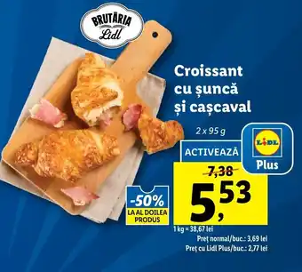 Lidl Lidl Brutăria Croissant cu șuncă și cașcaval 2 x 95g Ofertă