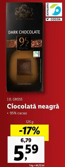 J.D. Gross Ciocolată neagră 125g