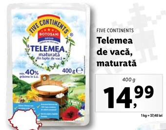 Lidl Five Continents Telemea de vacă maturată 400g Ofertă