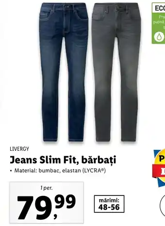 Lidl Livergy Jeans slim fit bărbați 1 buc Ofertă