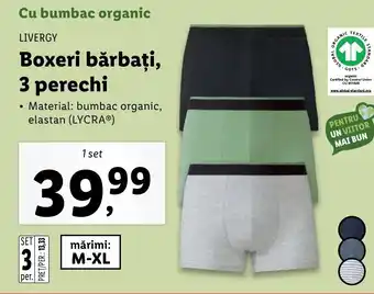 Lidl Livergy Boxeri bărbați 3 perechi 1 set Ofertă