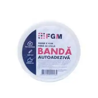 Banda autoadeziva din fibra de sticla, alba, 48 mm x 45 m • fgm