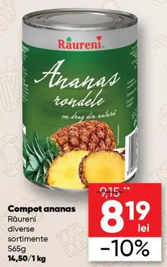 PROFI Râureni diverse sortimente Compot ananas 565 g Ofertă