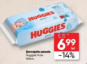 PROFI Huggies Pure Șervețele umede 56 buc. Ofertă