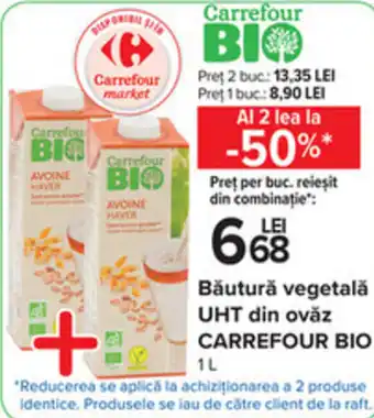 Carrefour Carrefour bio băutură vegetală uht din ovăz 1l Ofertă