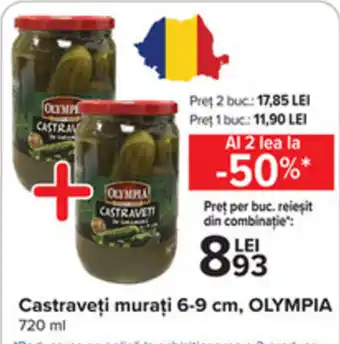 Olympia castraveți murați 6-9cm 720ml