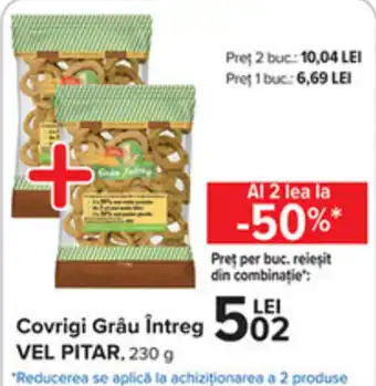 Carrefour Vel pitar covrigi grâu întreg 230g Ofertă