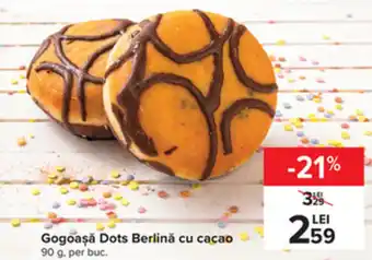 Carrefour Gogoașă dots berlină cu cacao 90g Ofertă