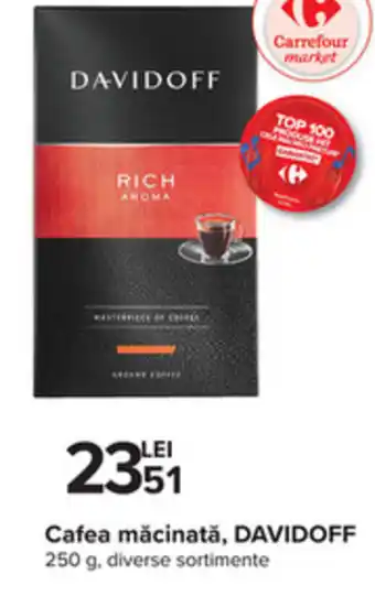 Carrefour Davidoff cafea măcinată 250g Ofertă