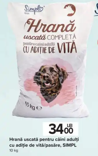 Carrefour Simpl hrană uscată pentru câini adulți 10kg Ofertă