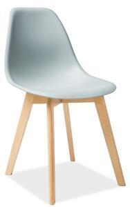 Scaun din lemn si plastic gri deschis moris, 46x38x85