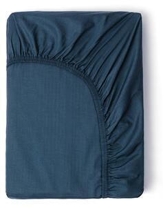 Cearșaf elastic din bumbac satinat hip, 160 x 200 cm, albastru