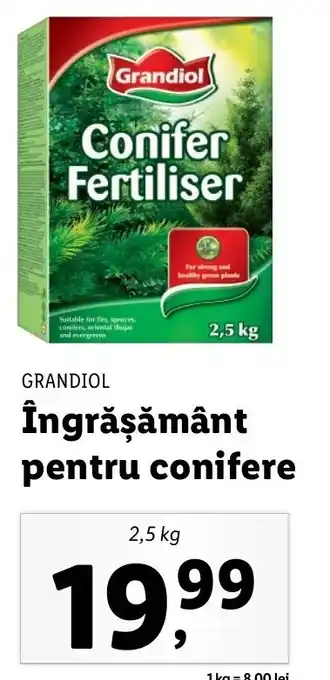 Lidl Grandiol îmgrășământ pentru conifere 2.5kg Ofertă