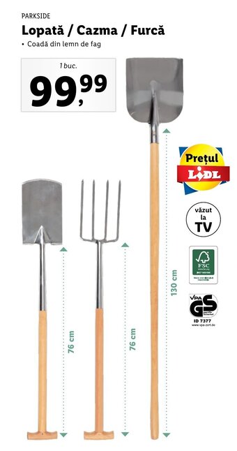 Lidl Parkside lopată / cazma / furcă 1 buc Ofertă