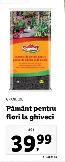 Grandiol pământ pentru flori la ghiveci 45l