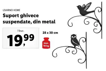 Lidl Livarno home suport ghivece suspendate din metal 28 x 30cm 1 buc Ofertă