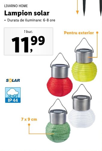 Lidl Livarno home lampion solar 1 buc Ofertă