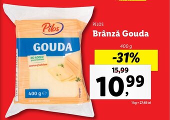 Lidl Pilos brânză gouda 400g Ofertă