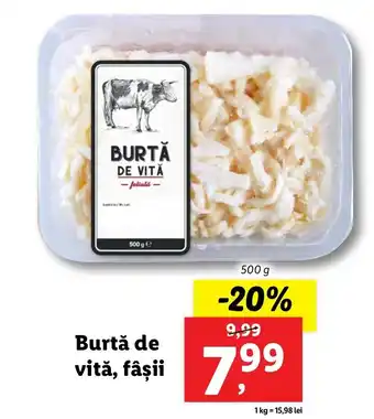 Lidl Burtă de vită fâșii Ofertă