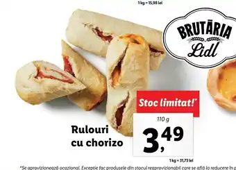 Lidl brutăria rulouri cu chorizo 110g