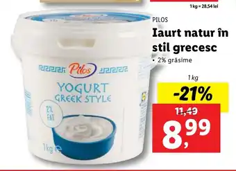 Lidl Pilos iaurt natur în stil grecesc 1 kg Ofertă