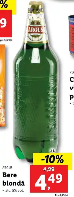 Lidl Argus bere blondă 2l Ofertă