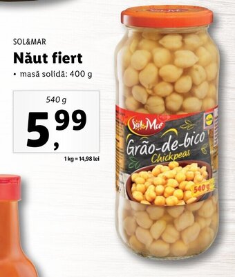 Lidl Sol&mar năut fiert 540g Ofertă