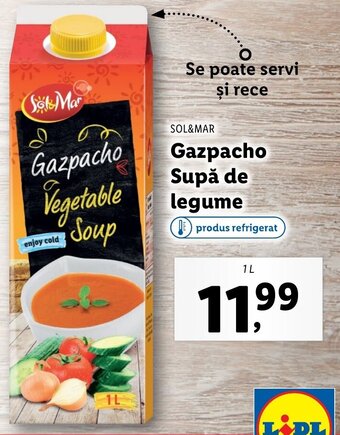 Lidl Sol&mar gazpacho supă de legume 1l Ofertă
