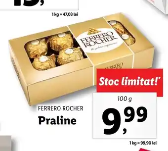 Lidl Ferrero rocher praline 100g Ofertă