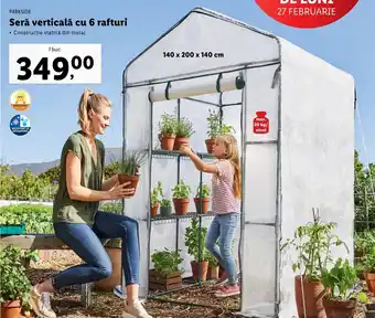 Lidl Parkside seră verticală cu rafturi 140 x 200 x 140 cm 1 buc Ofertă