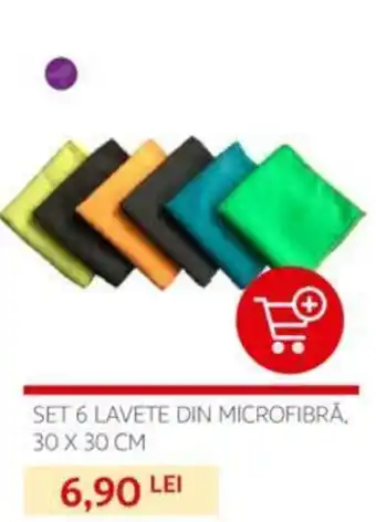 Set 6 lavete din microfibră 30 x 30 cm