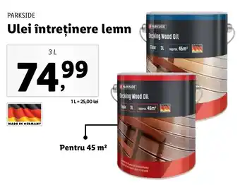 Lidl Parkside ulei întreținere lemn 3l Ofertă