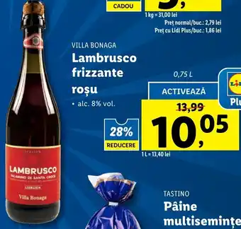Villa bonaga lambrusco frizzante roșu 0.75l