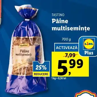 Lidl Tastino pâine multisemințe 700g Ofertă