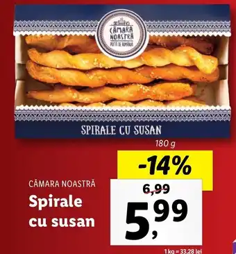 Lidl Cămara noastră spirale cu susan 180g Ofertă