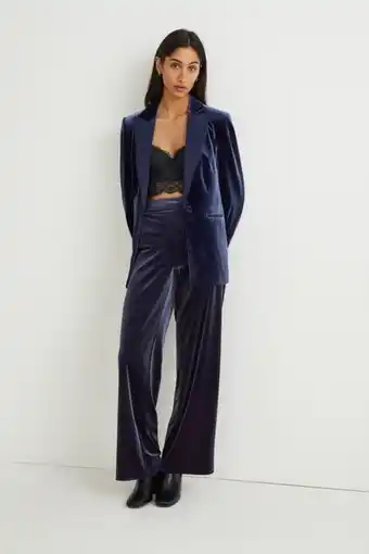 Pantaloni din catifea - talie înaltă - wide leg - material reciclat