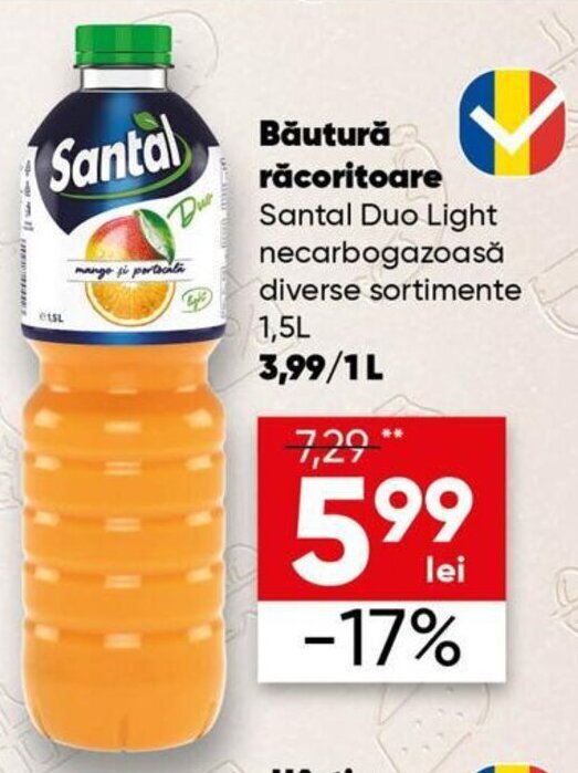 PROFI Santal Duo Light Băutură răcoritoare 1,5 L Ofertă