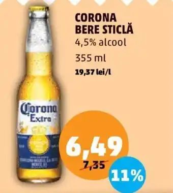 Corona Bere Sticlă 4,5% alcool 355 ml