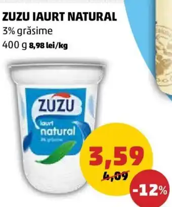 Penny Zuzu iaurt natural 3% grăsime 400 g Ofertă