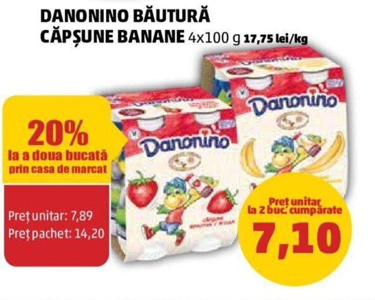 Penny Danone Danonino Băutura 4 x 100 g Ofertă