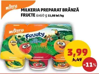 Penny Milkeria preparat brânză fructe 6 x 60 g Ofertă
