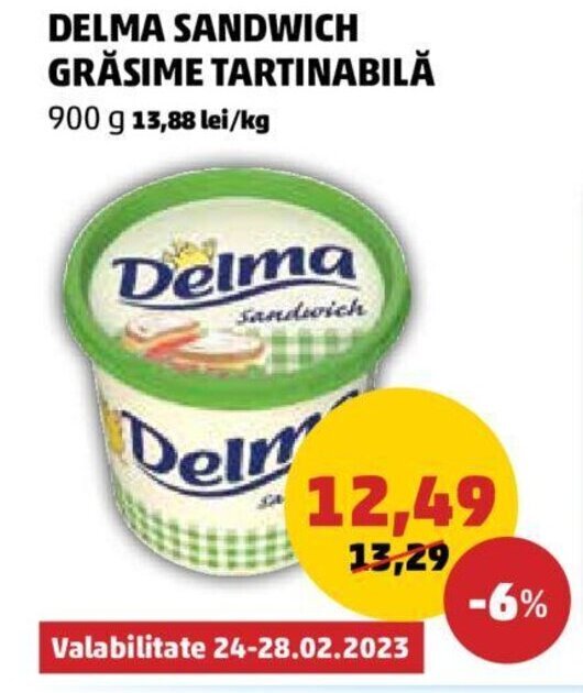 Penny Delma Sandwich grăsime 900 g Ofertă