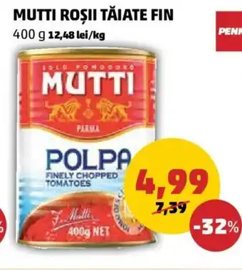 Mutti Roșii Tăiate Fin 400 g