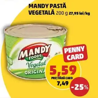 Penny Mandy Pastă vegetală 200 g Ofertă